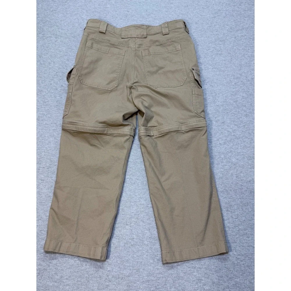 Duluth Trading Co Flex Fire Hose Convertible Cargo Pants Khaki 36x32 Men (36x28)
